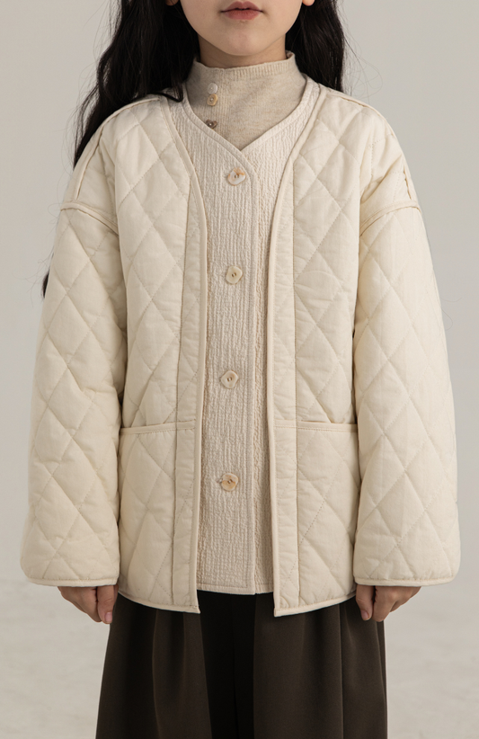 Cotton Quilted Jacket, Ivory