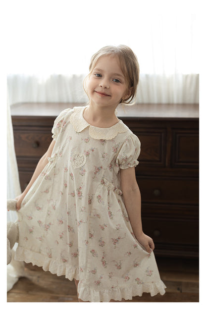 Juliet Lace Embroidered Dress, Ivory Floral