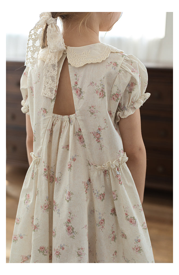Juliet Lace Embroidered Dress, Ivory Floral