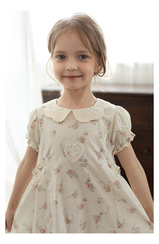 Juliet Lace Embroidered Dress, Ivory Floral