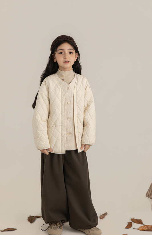 Cotton Quilted Jacket, Ivory